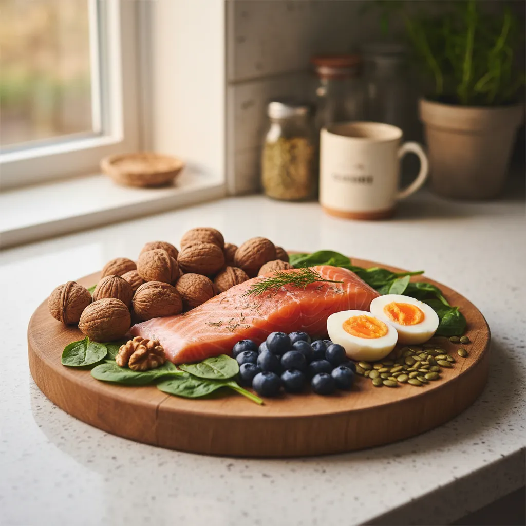 Key brain-supporting foods for children with ADHD include oily fish, nuts, seeds, eggs and leafy greens rich in essential nutrients