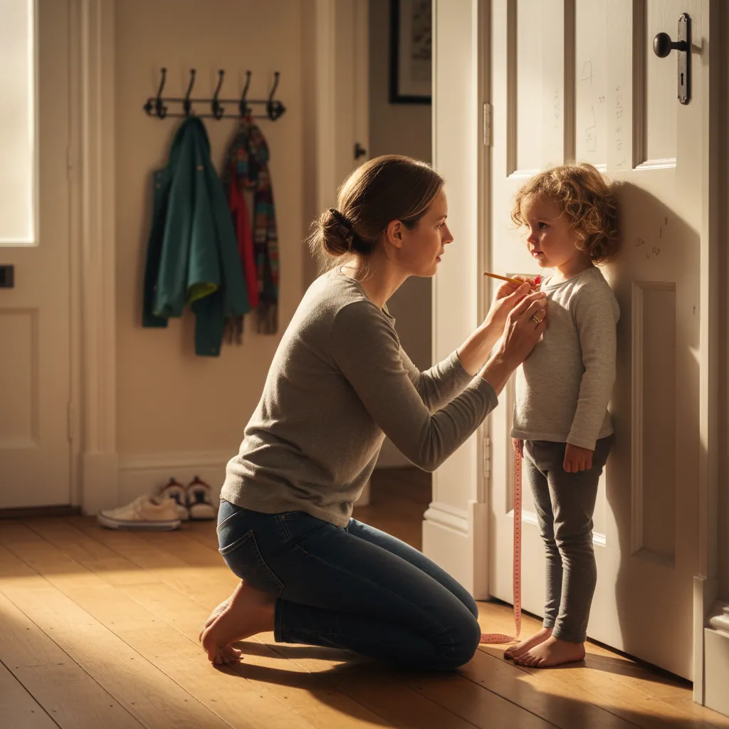 Measuring a child's height accurately at home using a flat surface against the wall
