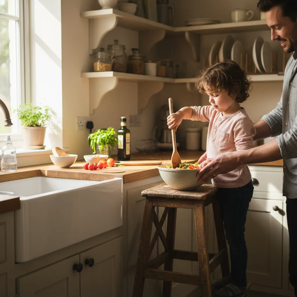 Involving children in meal preparation encourages them to try new fibre-rich foods