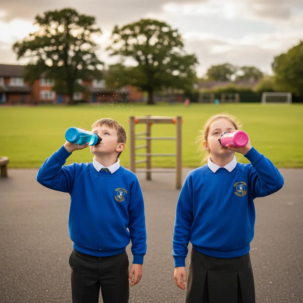 Encouraging children to carry a water bottle to school helps maintain hydration throughout the day