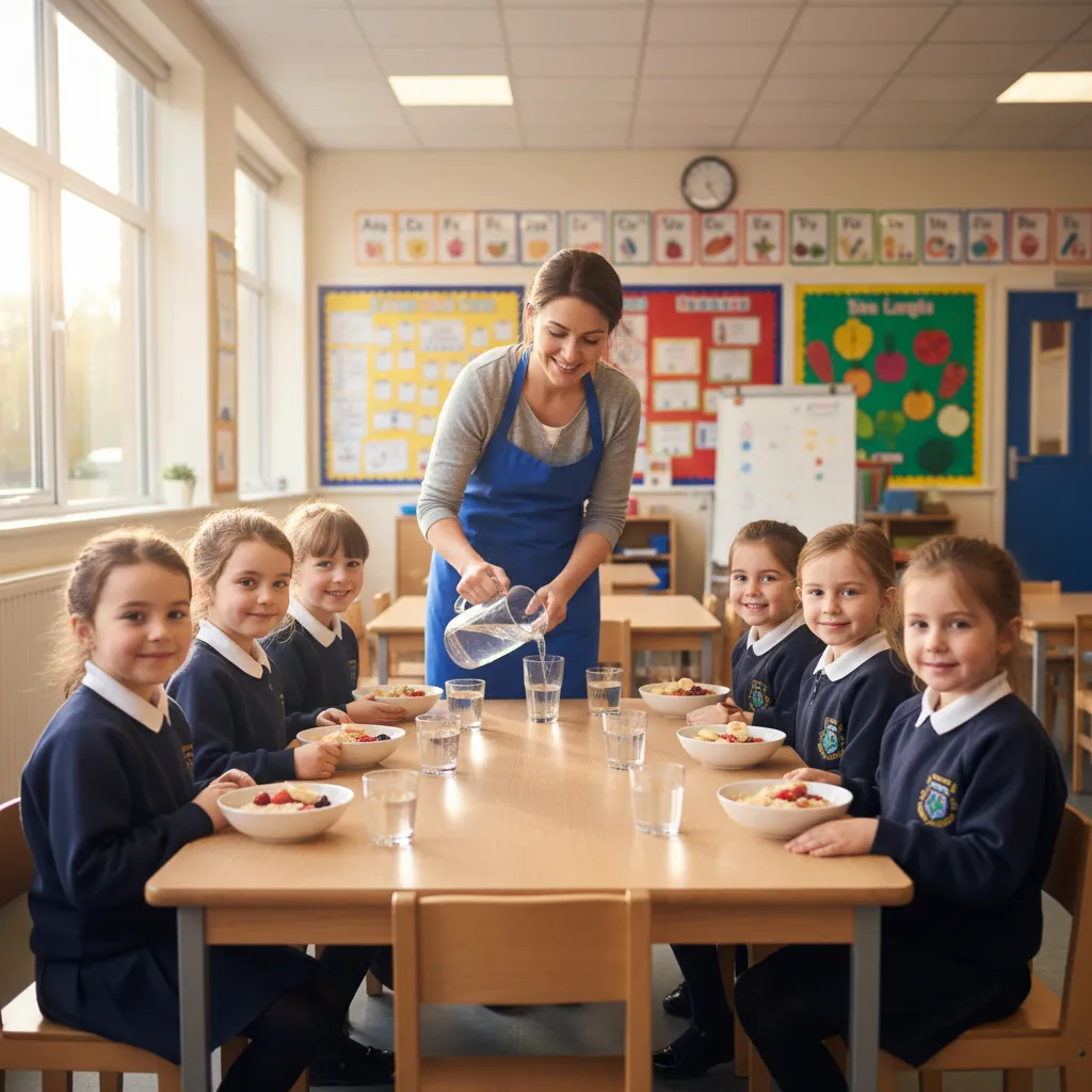 School breakfast clubs funded by sugar tax revenue help children start the day with a nutritious meal