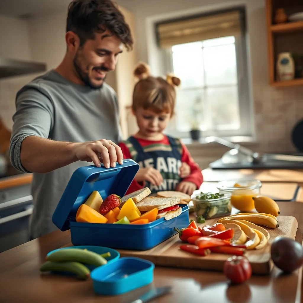 Involving children in lunch preparation helps build healthy eating habits from an early age