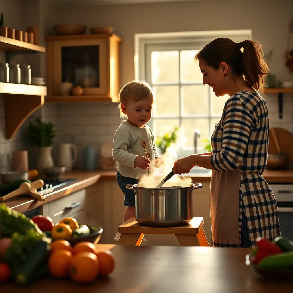 Involving children in cooking helps build positive relationships with food from an early age