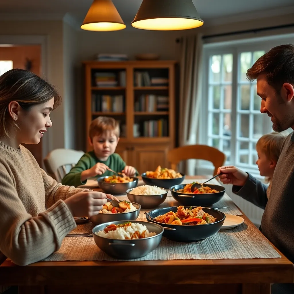 Family mealtimes where everyone eats the same food teach children that nutritious meals are enjoyable for all ages