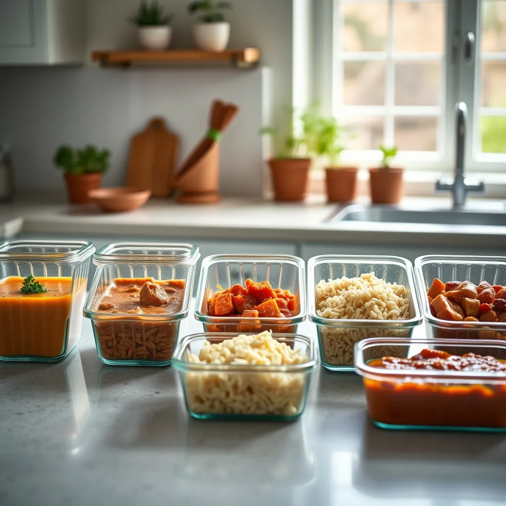 Batch-cooked hot lunches portioned into containers ready for the working week