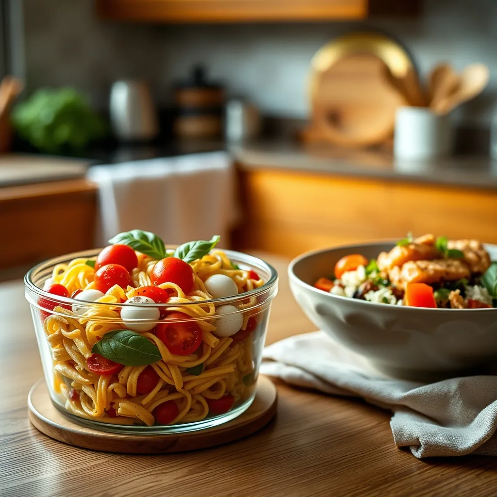 Mediterranean pasta salad and poke bowl variations, two of the most popular lunch box choices among teenagers