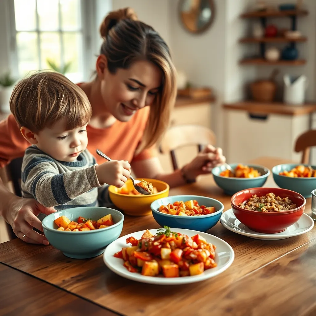 Serving food family-style gives children a sense of control and encourages them to try new dishes